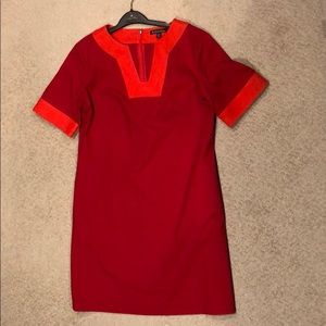 Red shift dress.